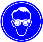 blue safety sign - wear eye protection 